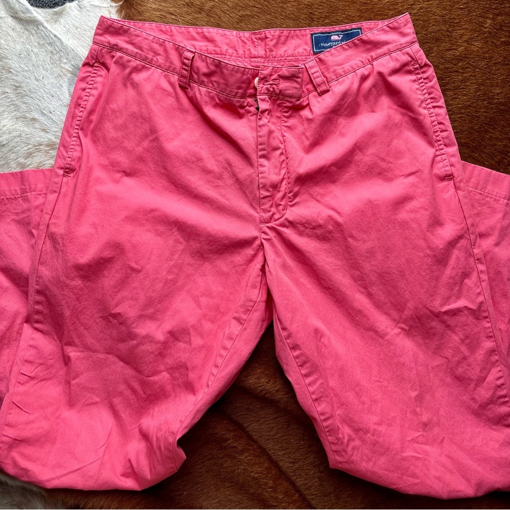 Vineyard Vines 35x30 Club Pants – Bright Coral Pink Chinos